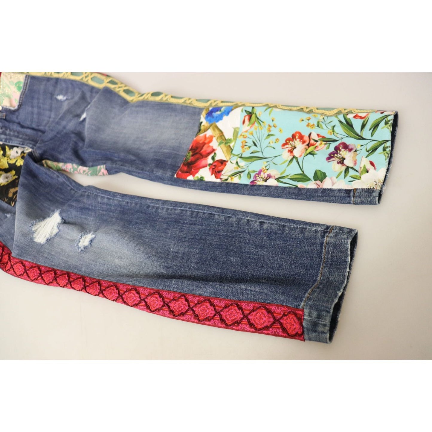 Dolce & Gabbana High Waist Patchwork Skinny Denim Dolce & Gabbana