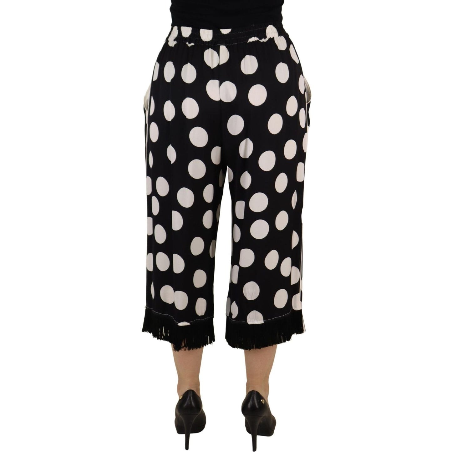 Dolce & Gabbana Polka Dot Silk Mid Waist Pants Dolce & Gabbana