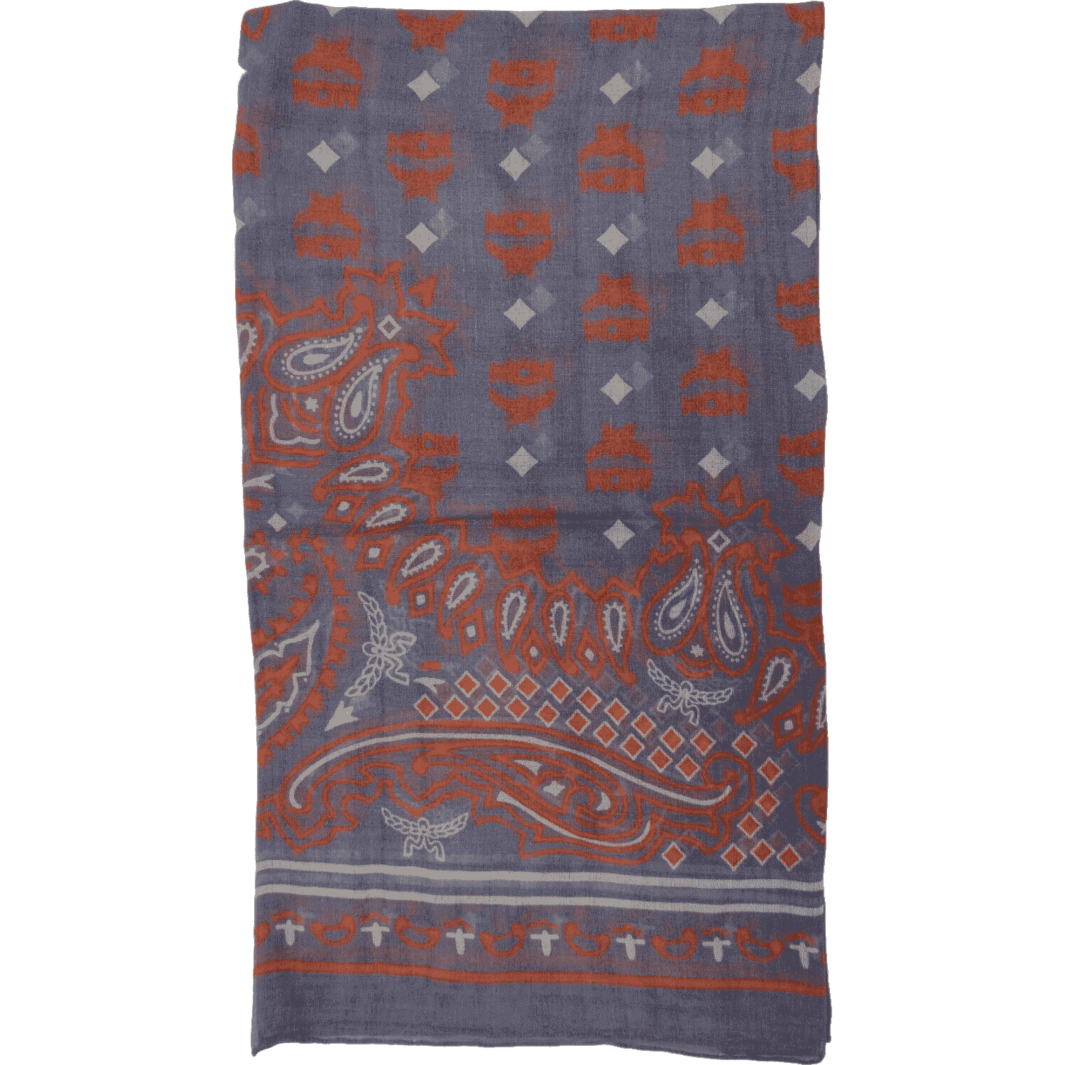 MCM Stonewash Modal Silk Paisley Print Jacquard Scarf