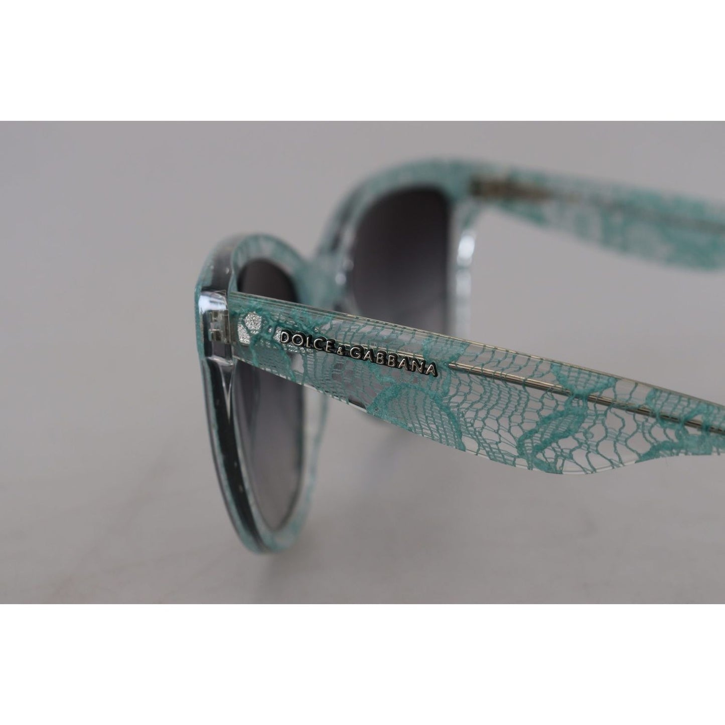 Dolce & Gabbana Blue Lace Acetate Crystal Round DG4190 Sunglasses