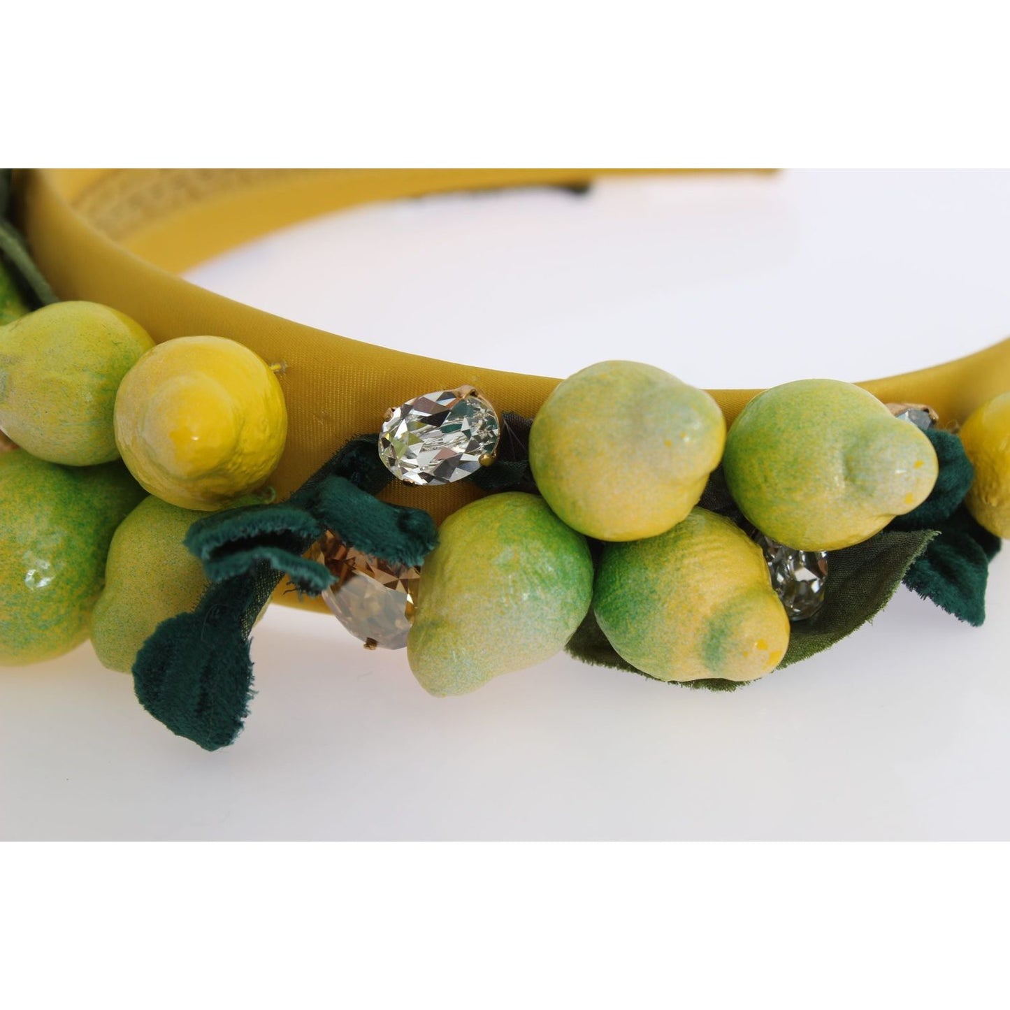 Dolce & Gabbana Exquisite Silk Crystal Lemon Headband Diadem Dolce & Gabbana