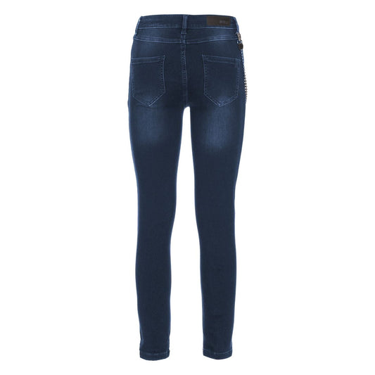 Imperfect Chic Lightly Washed Blue Slim-Fit Jeans with Chain Detail Imperfect