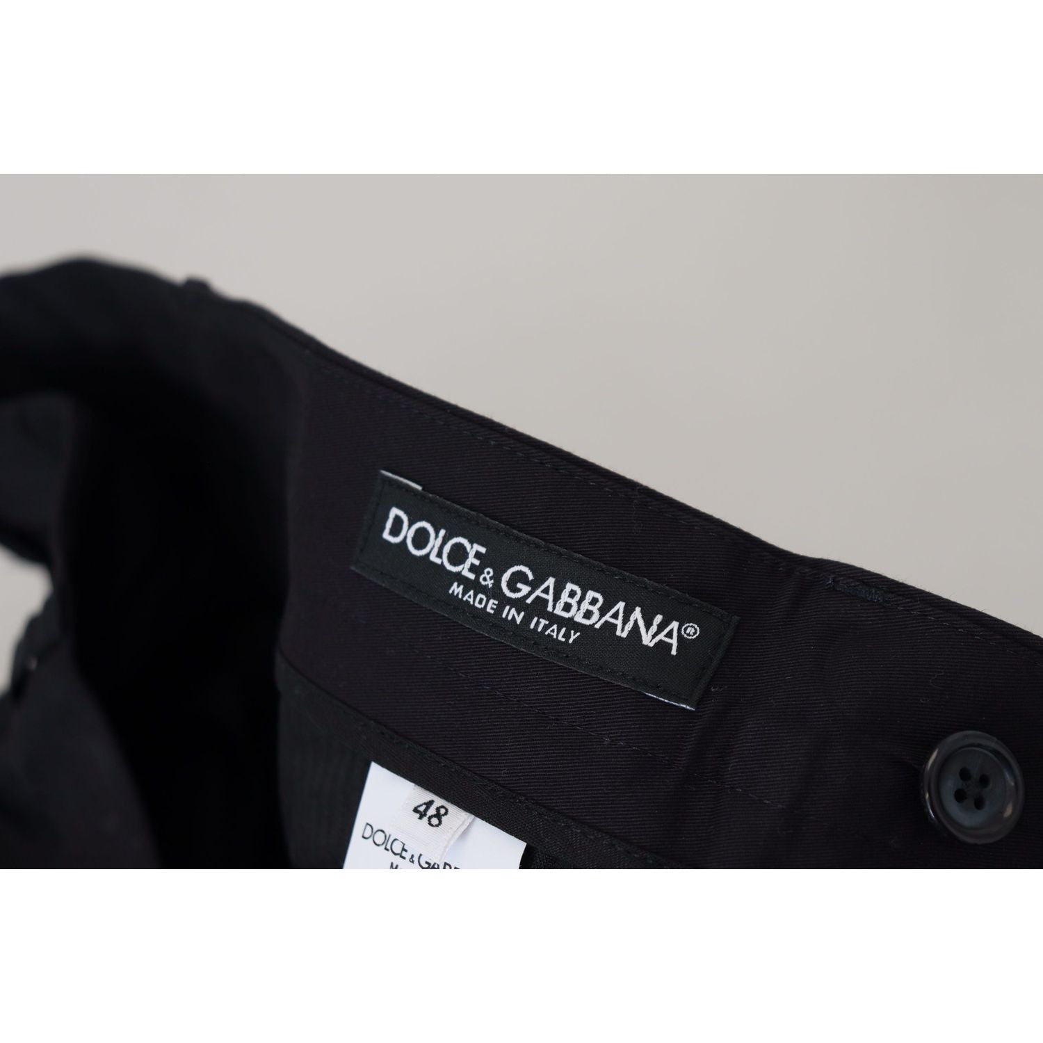 Dolce & Gabbana Blue Stretch Cotton Slim Trousers Chinos Pants