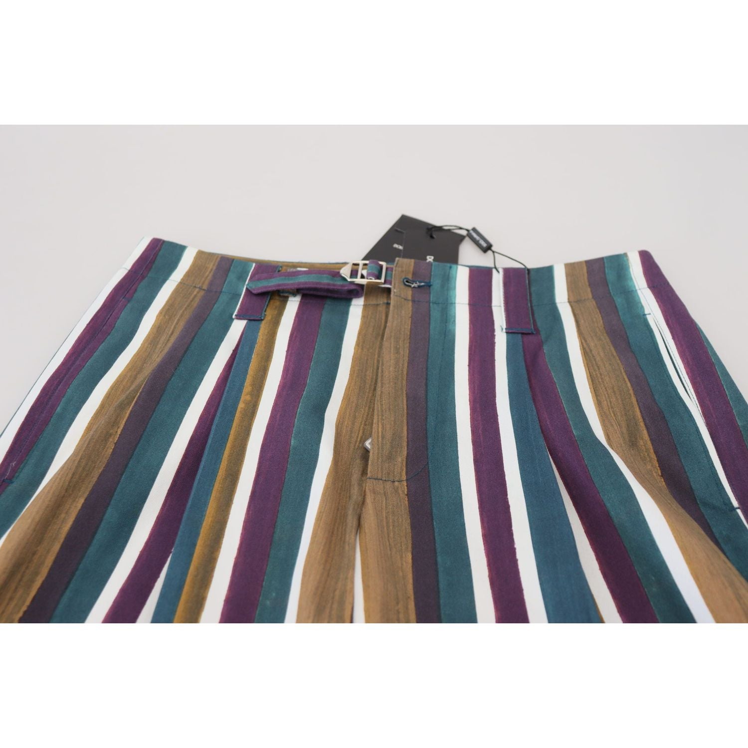 Dolce & Gabbana Multicolor Striped Stretch Cotton Shorts