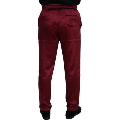 Dolce & Gabbana Bordeaux Silk DG Sleep Lounge Pants