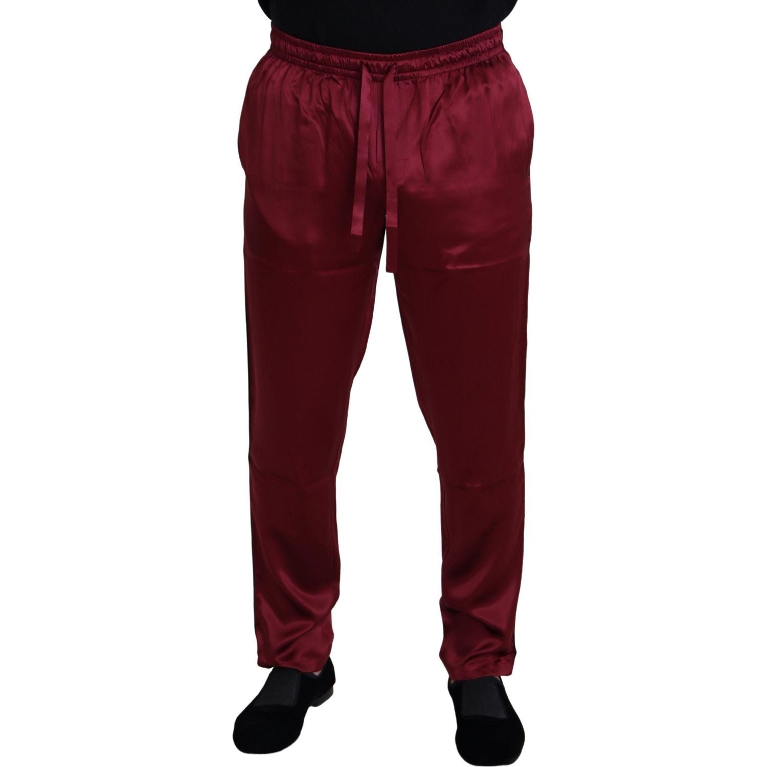 Dolce & Gabbana Bordeaux Silk DG Sleep Lounge Pants