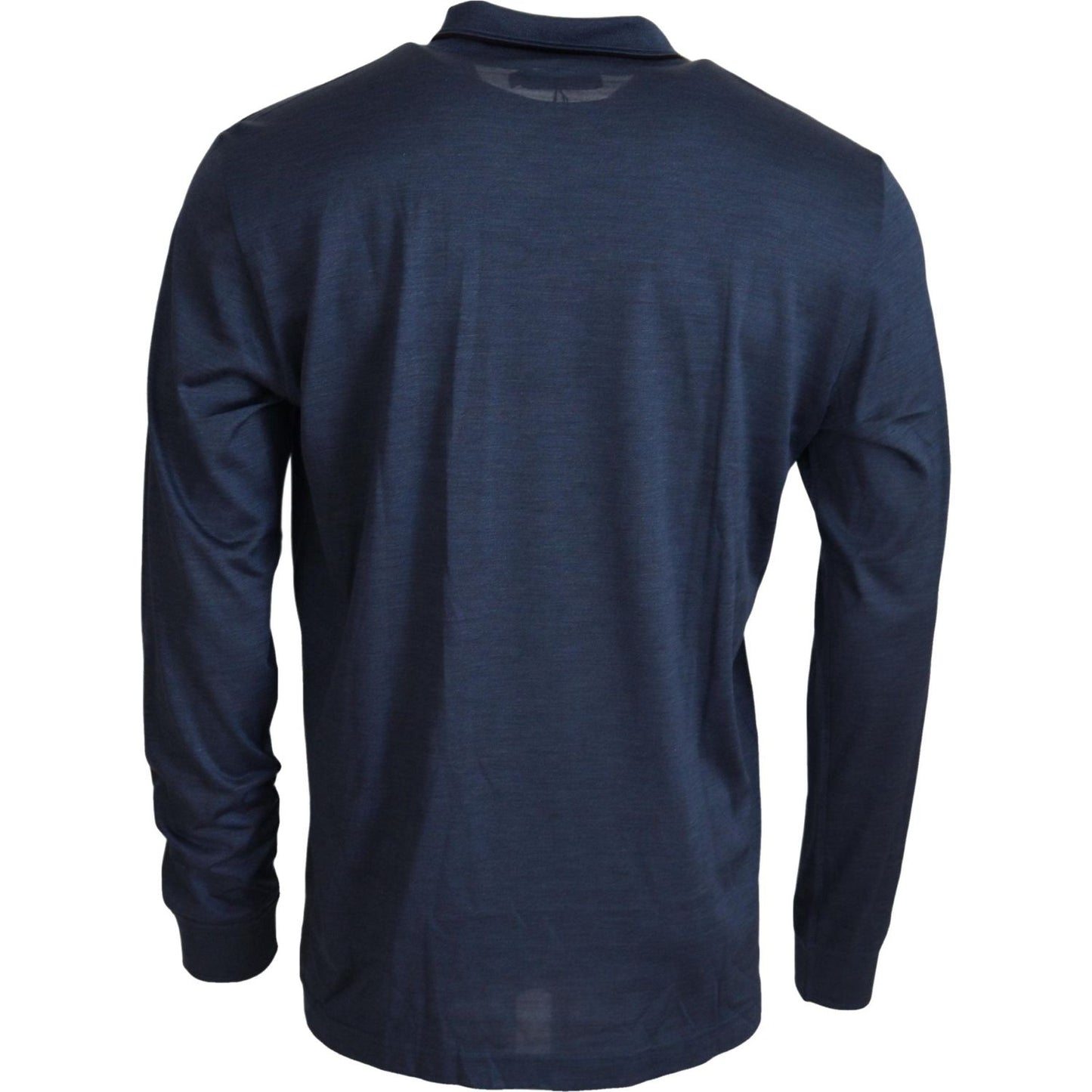 Dolce & Gabbana Sophisticated Silk Polo Sweater in Blue MAN SWEATERS Dolce & Gabbana