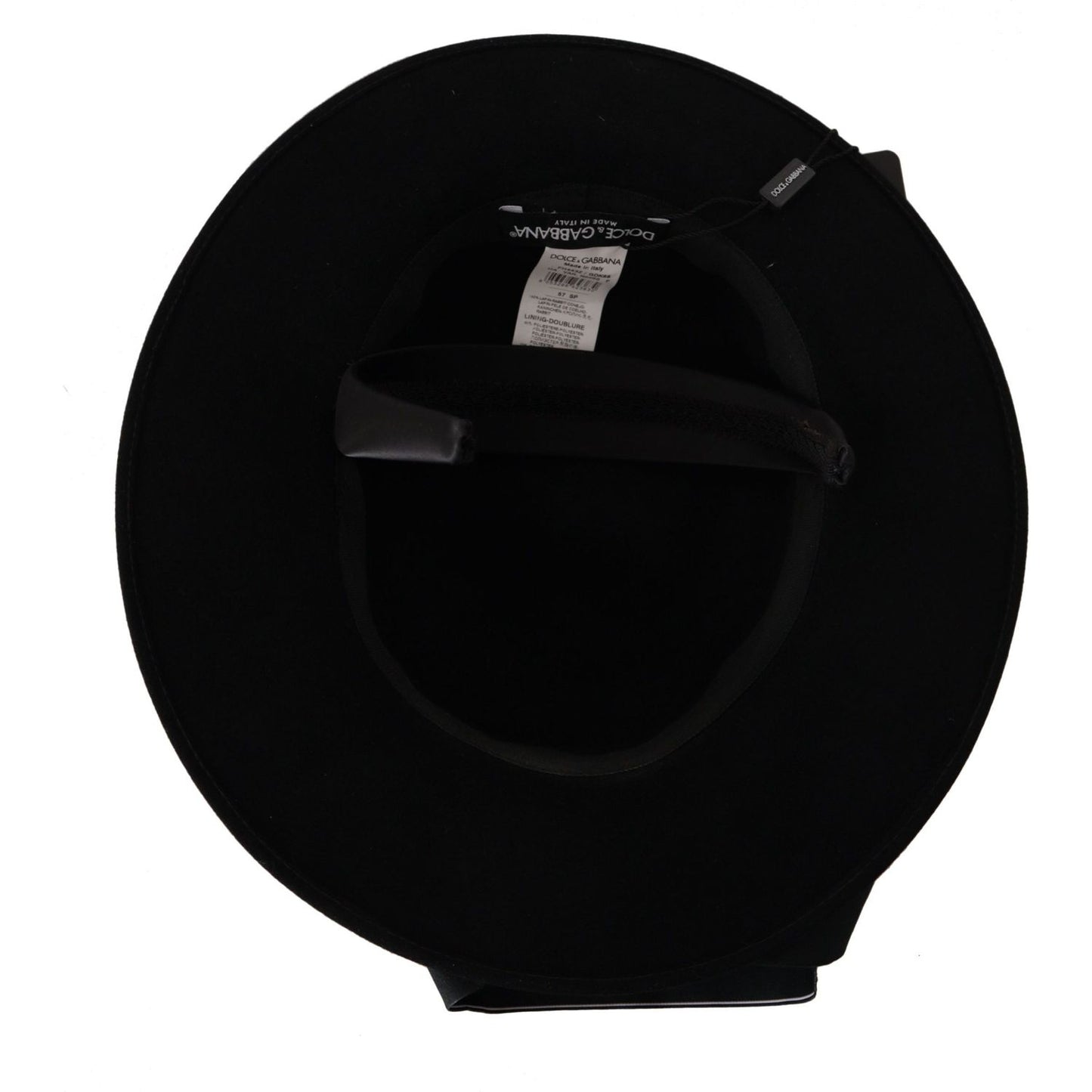 Dolce & Gabbana Elegant Wide Brim Black Hat Dolce & Gabbana