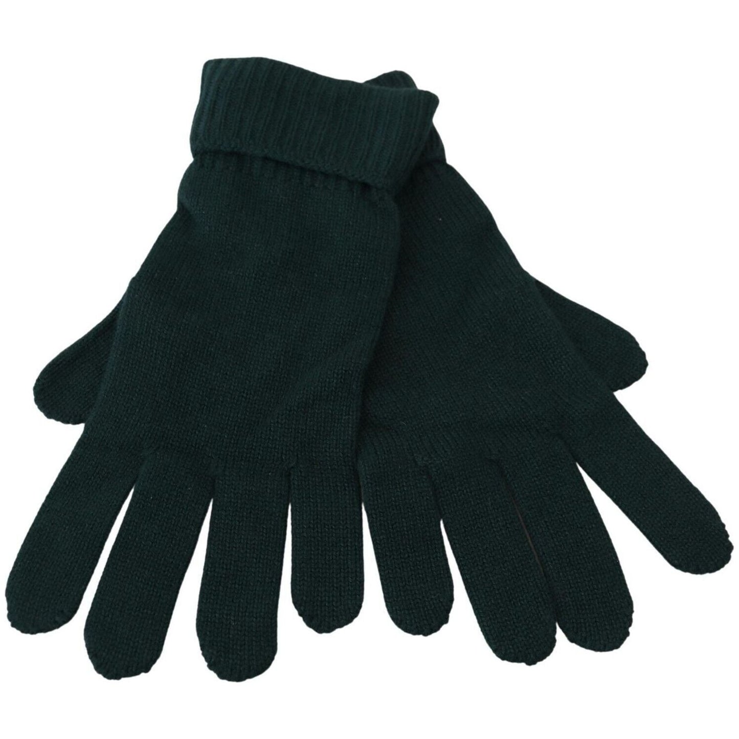 Dolce & Gabbana Elegant Cashmere Wrist Length Gloves in Dark Green Dolce & Gabbana