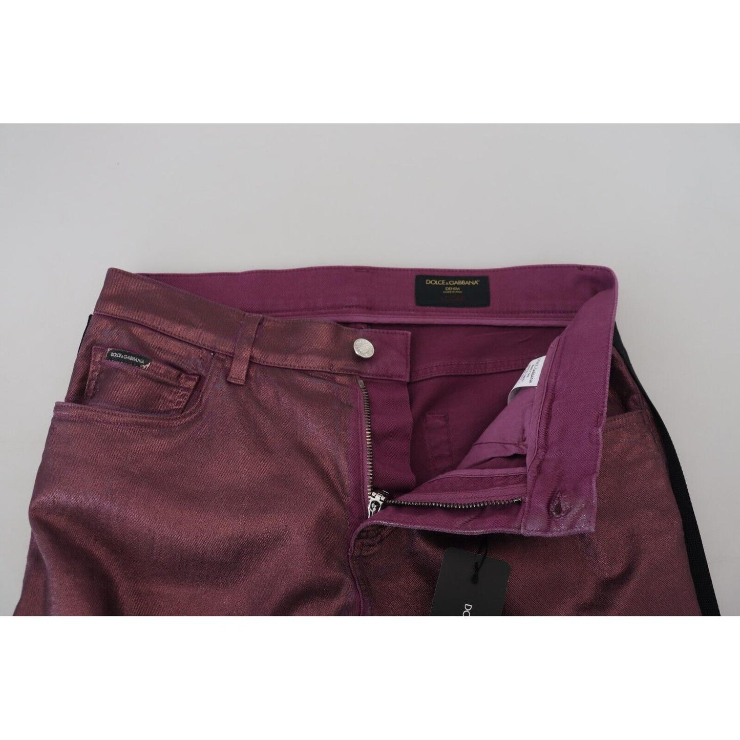 Dolce & Gabbana Elegant Magenta Cotton Trousers Dolce & Gabbana