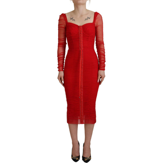 Dolce & Gabbana Elegant Red Bodycon Sheath Dress Dolce & Gabbana