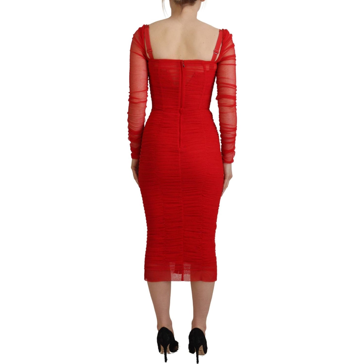 Dolce & Gabbana Elegant Red Bodycon Sheath Dress Dolce & Gabbana