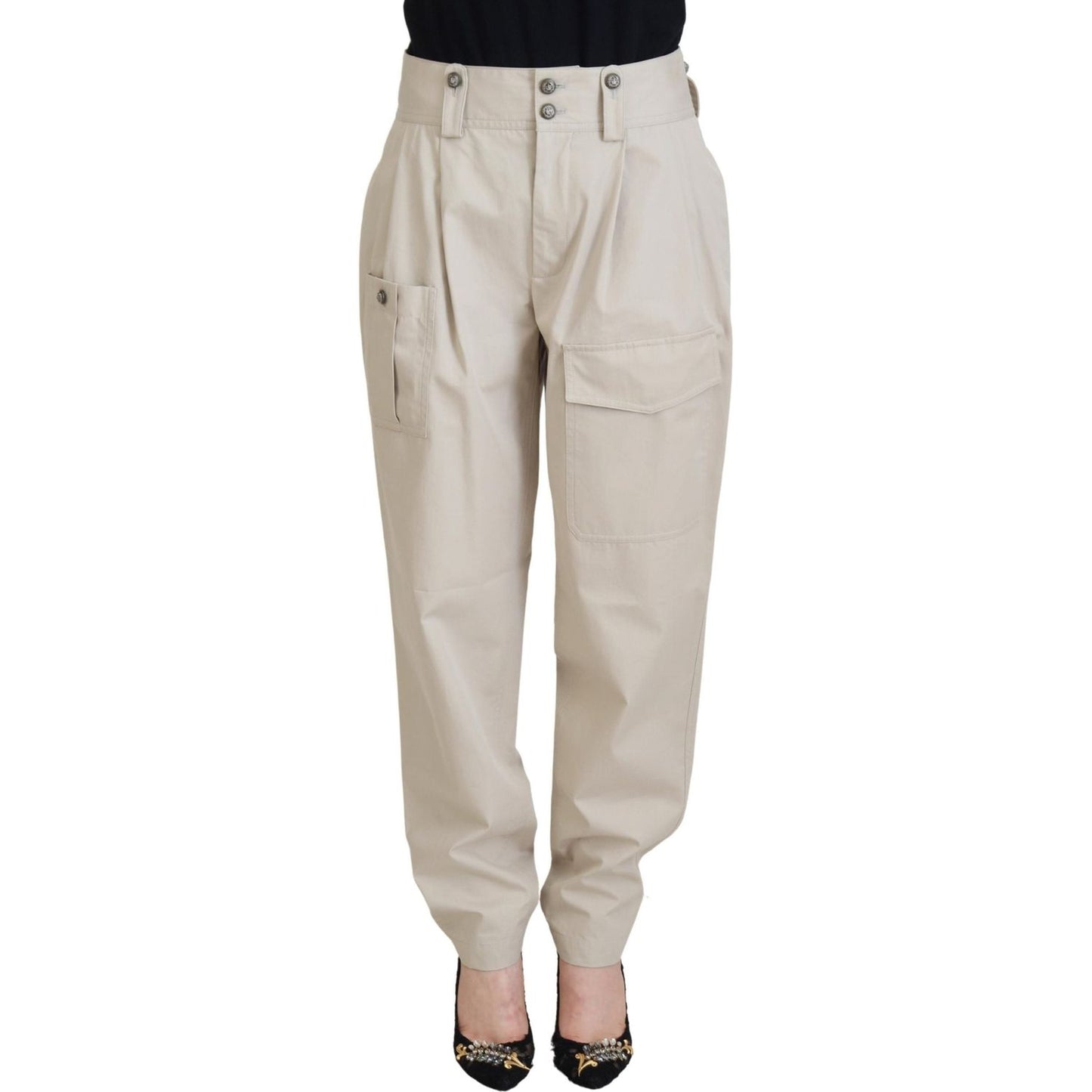 Dolce & Gabbana Beige Cotton Women Cargo Pants