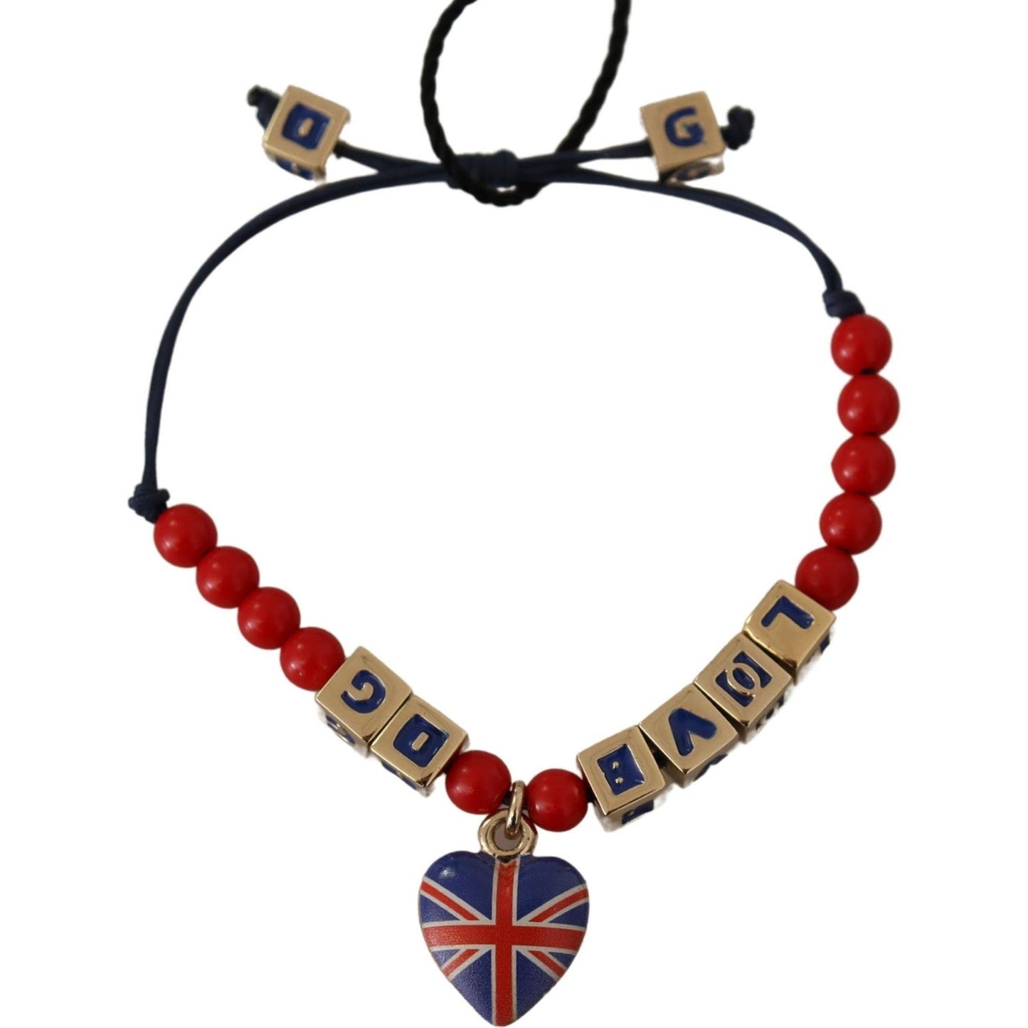 Dolce & Gabbana Elegant Blue, Red Glass & Zama Bracelet WOMAN BRACELET Dolce & Gabbana