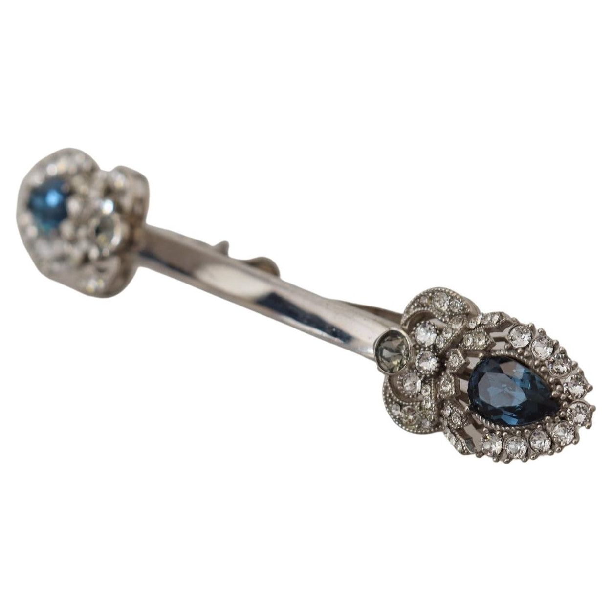 Dolce & Gabbana Elegant Sterling Silver Glass Brooch Dolce & Gabbana