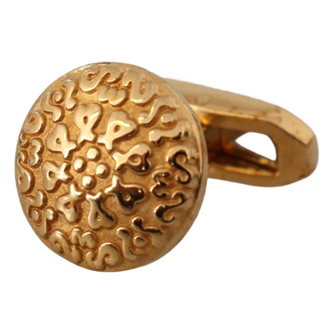 Dolce & Gabbana Elegant Gold Plated Brass Men's Cufflinks Cufflinks Dolce & Gabbana