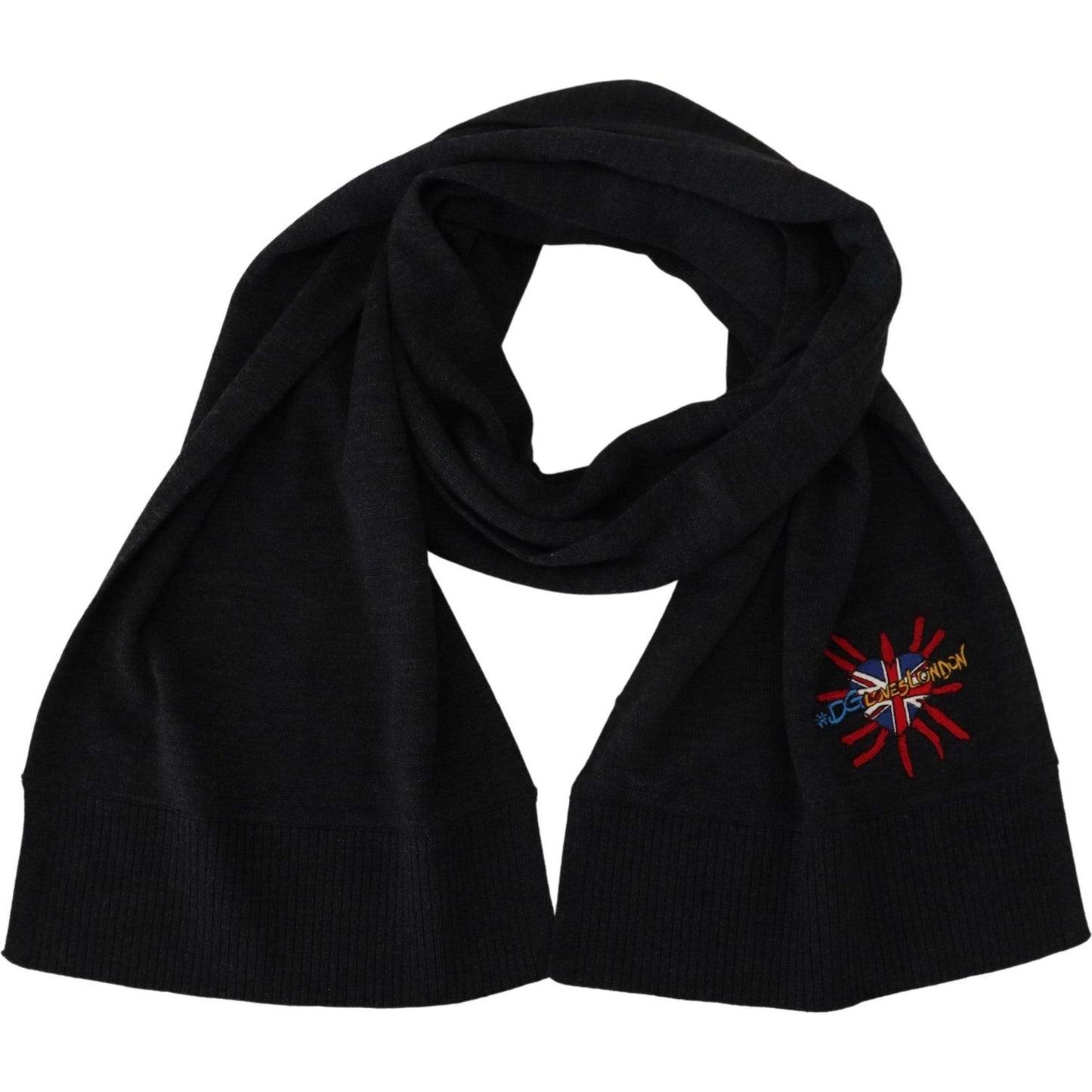 Dolce & Gabbana Elegant Black Wool Scarf Wrap Dolce & Gabbana