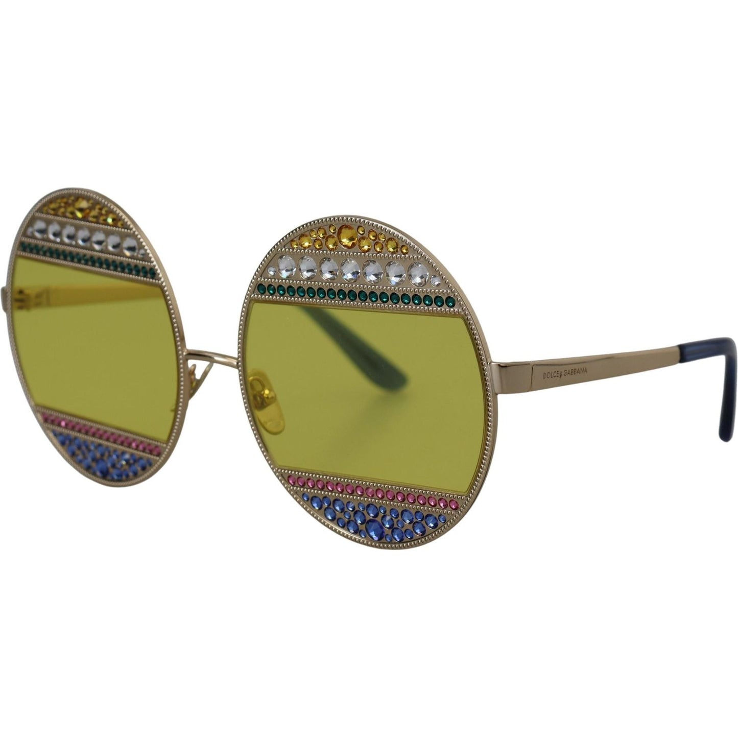 Dolce & Gabbana Gold Oval Metal Crystals Shades DG2209B Sunglasses