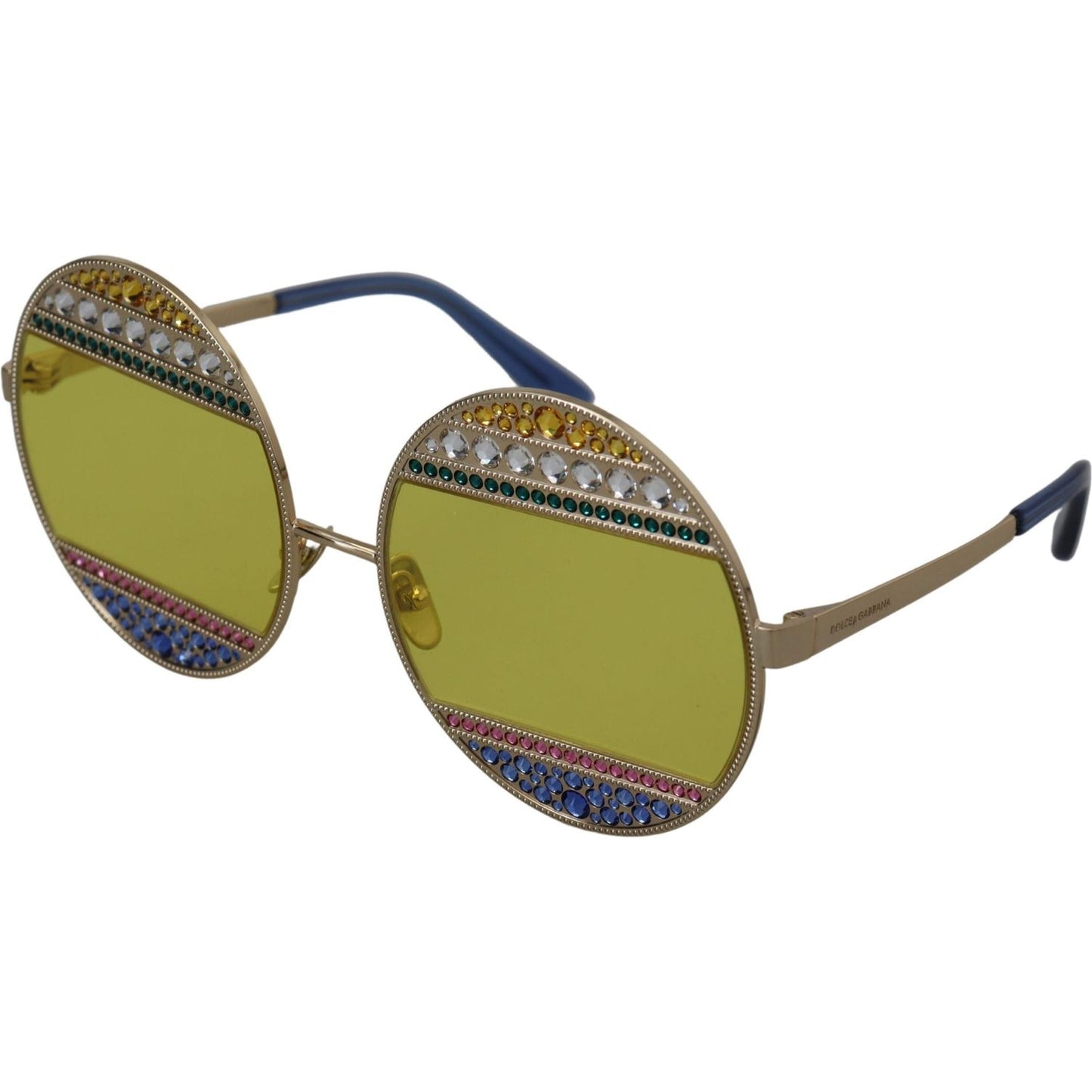Dolce & Gabbana Gold Oval Metal Crystals Shades DG2209B Sunglasses