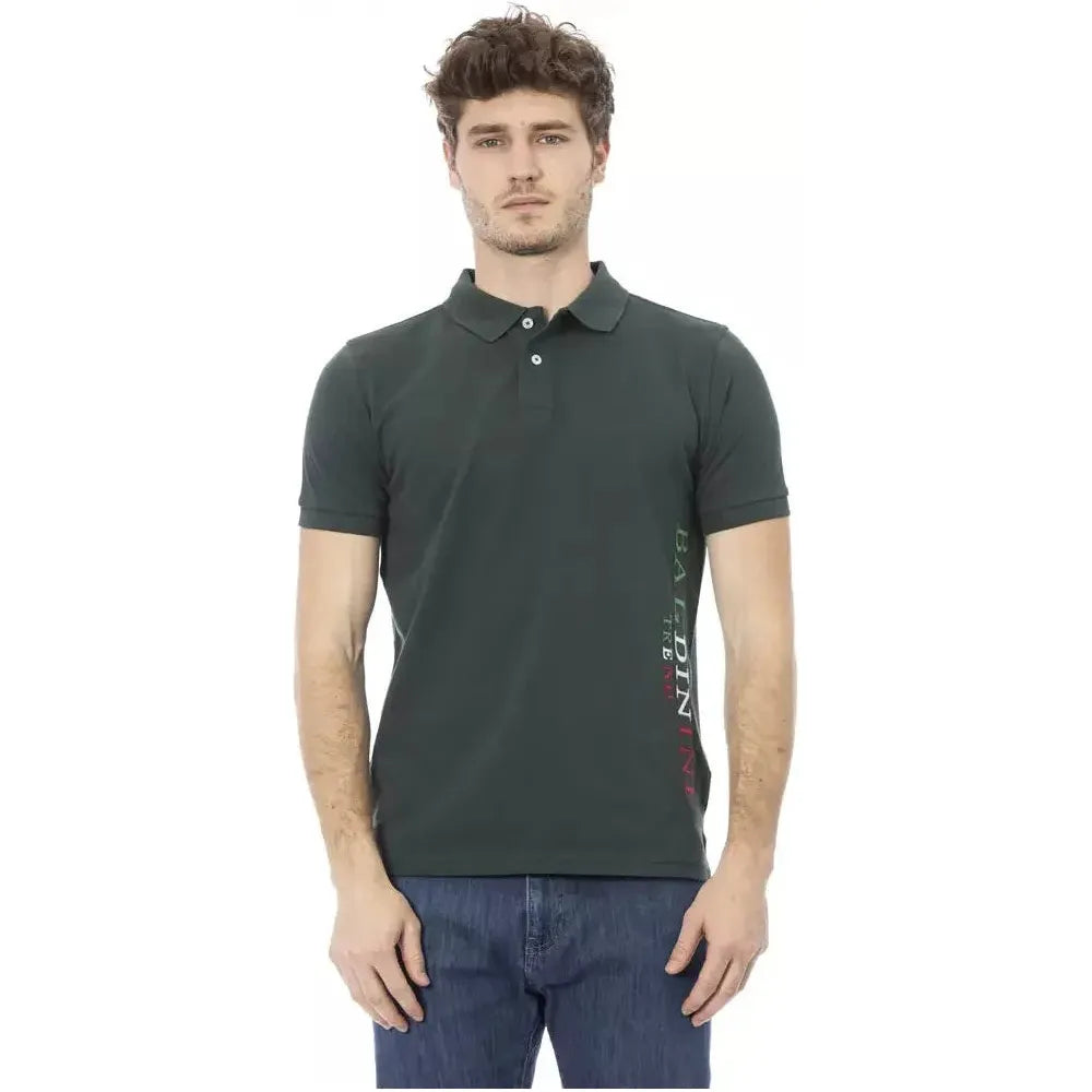Baldinini Trend Green Cotton Men Polo Shirt