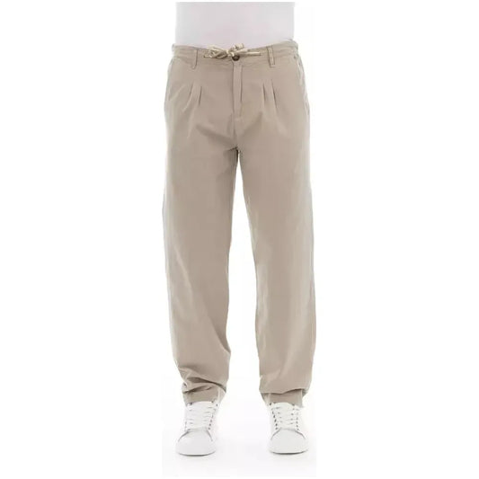 Baldinini Trend Beige Cotton Men Chino Pants Baldinini Trend