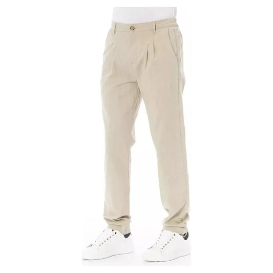 Baldinini Trend Beige Cotton Men Chino Pants Baldinini Trend