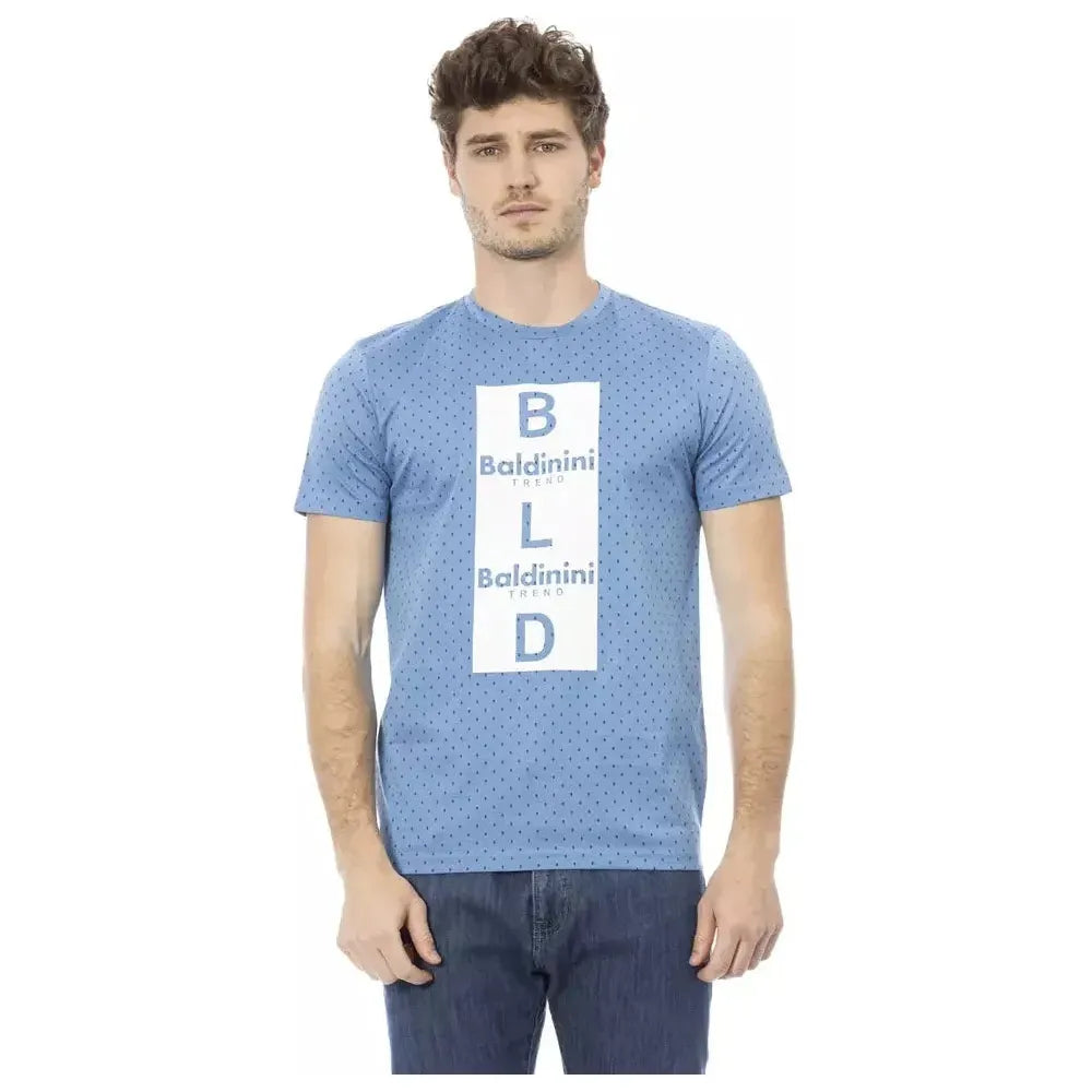 Baldinini Trend Light Blue Cotton Men T-Shirt Baldinini Trend