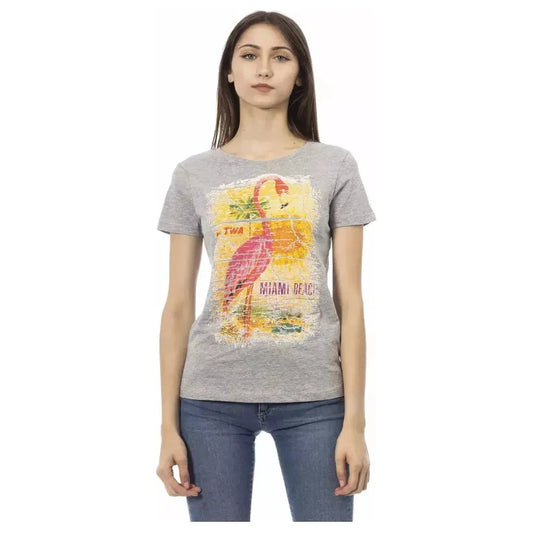 Trussardi Action Gray Cotton Women T-Shirt