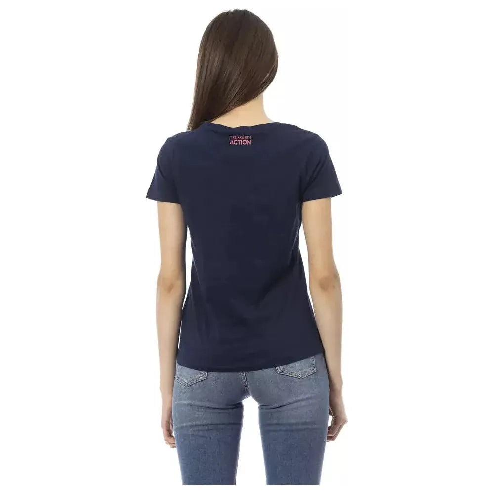 Trussardi Action Blue Cotton Women T-Shirt Trussardi Action