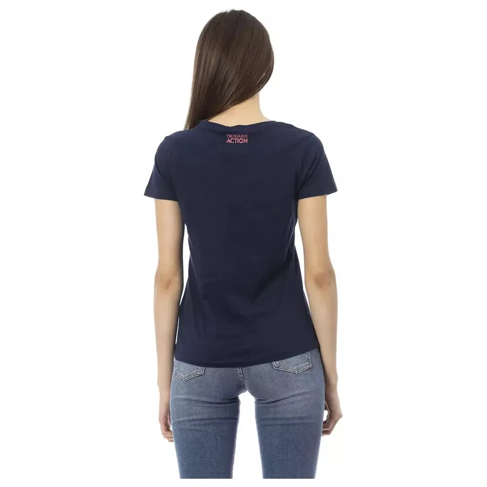 Trussardi Action Chic Blue Short Sleeve Round Neck Tee Trussardi Action