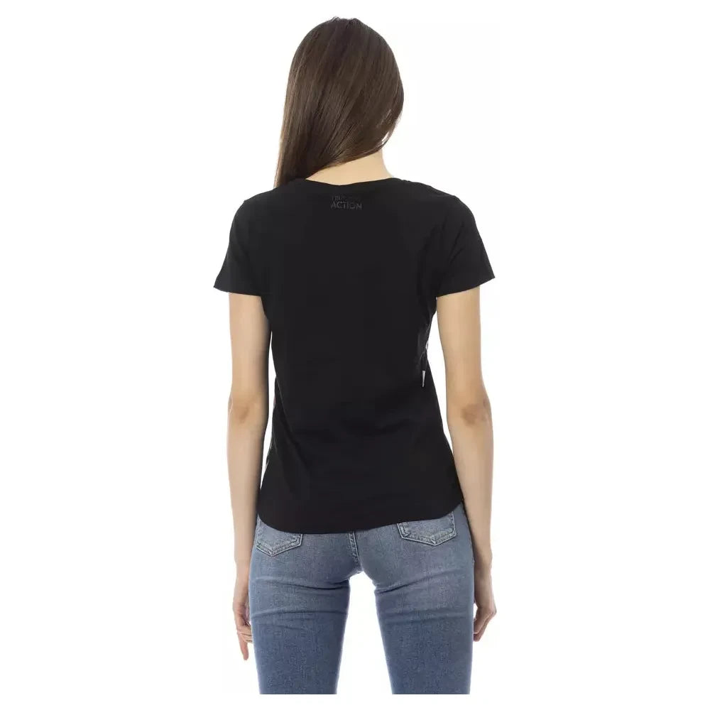 Trussardi Action Black Cotton Tops & T-Shirt