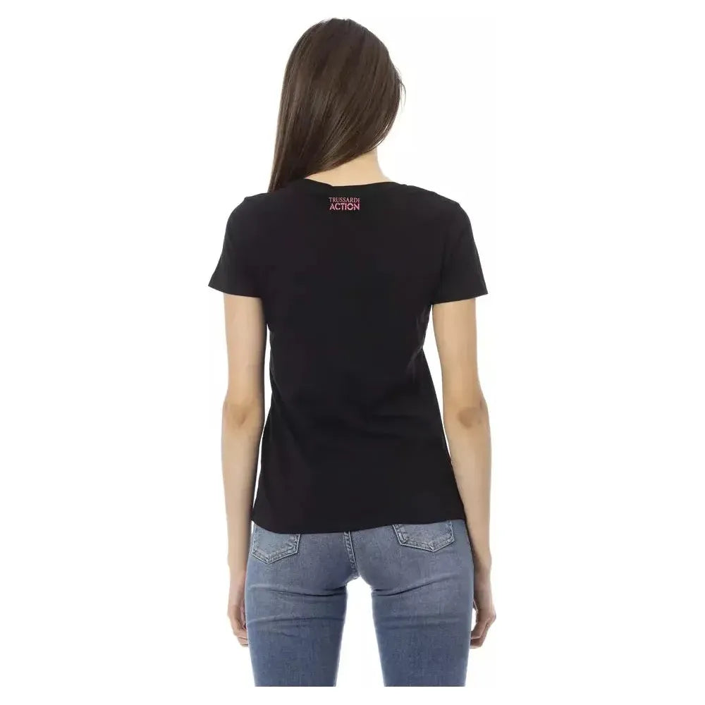 Trussardi Action Black Cotton Women Top Trussardi Action