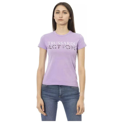 Trussardi Action Purple Cotton Women T-Shirt