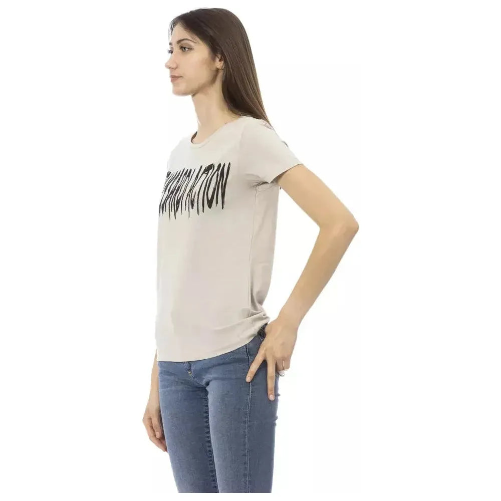 Trussardi Action Beige Cotton Women Top Trussardi Action