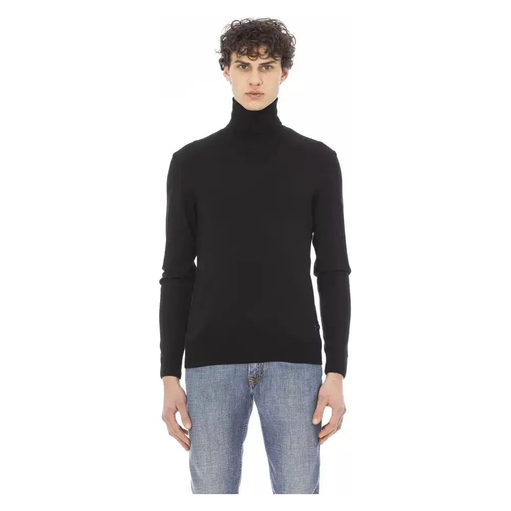 Baldinini Trend Black Fabric Men Sweater Baldinini Trend