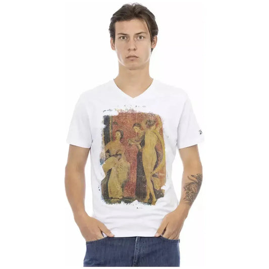 Trussardi Action White Cotton Men T-Shirt Trussardi Action