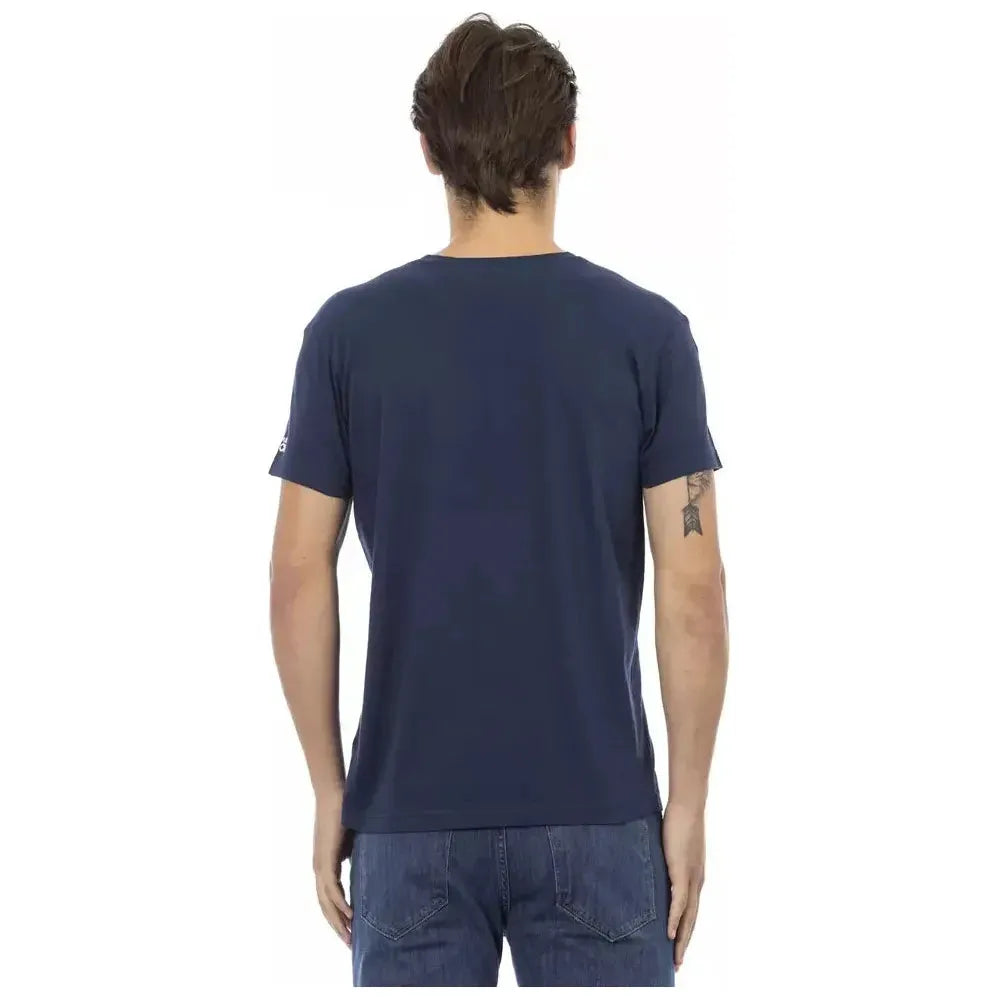 Trussardi Action Blue Cotton Men's V-Neck T-Shirt