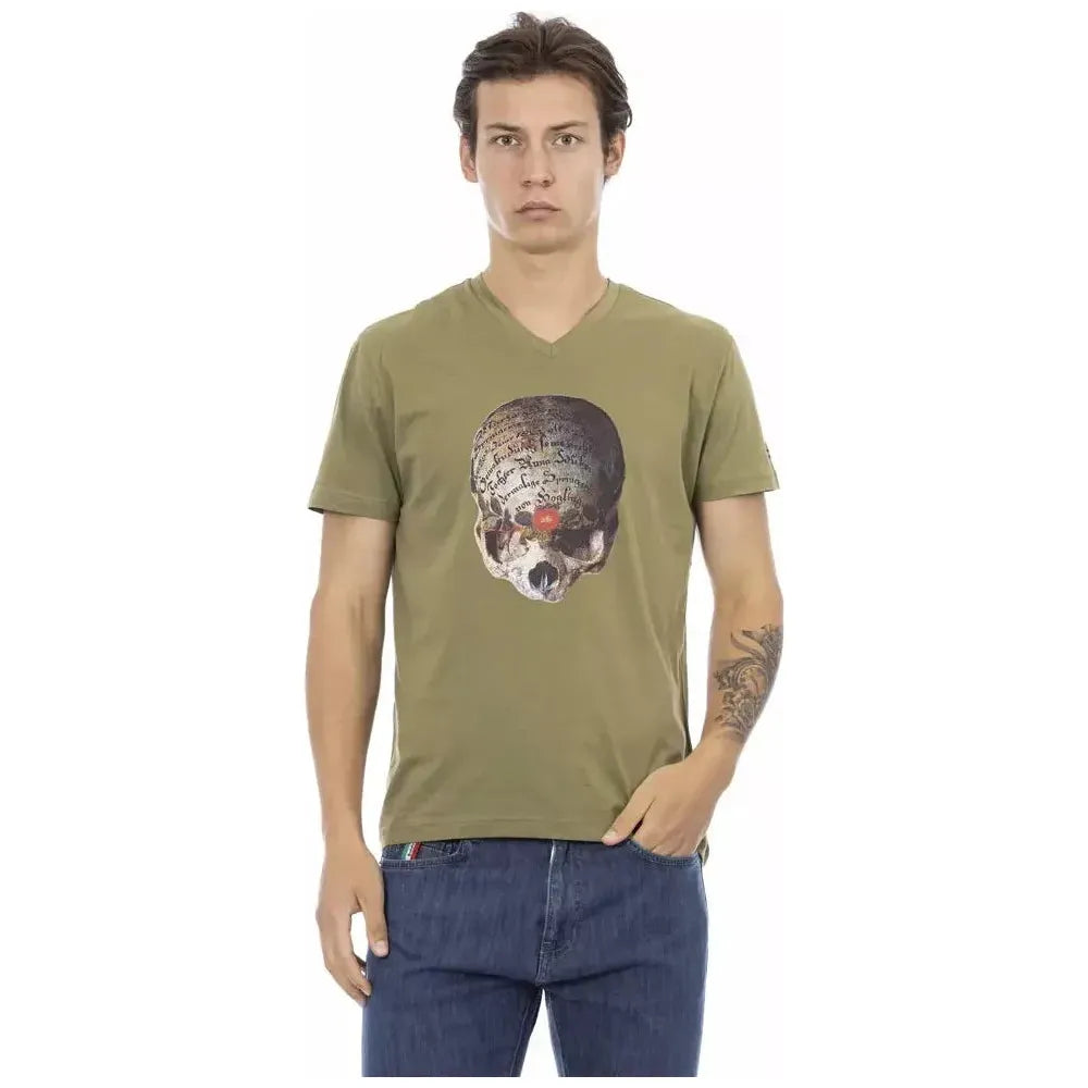 Trussardi Action Green Cotton Men T-Shirt