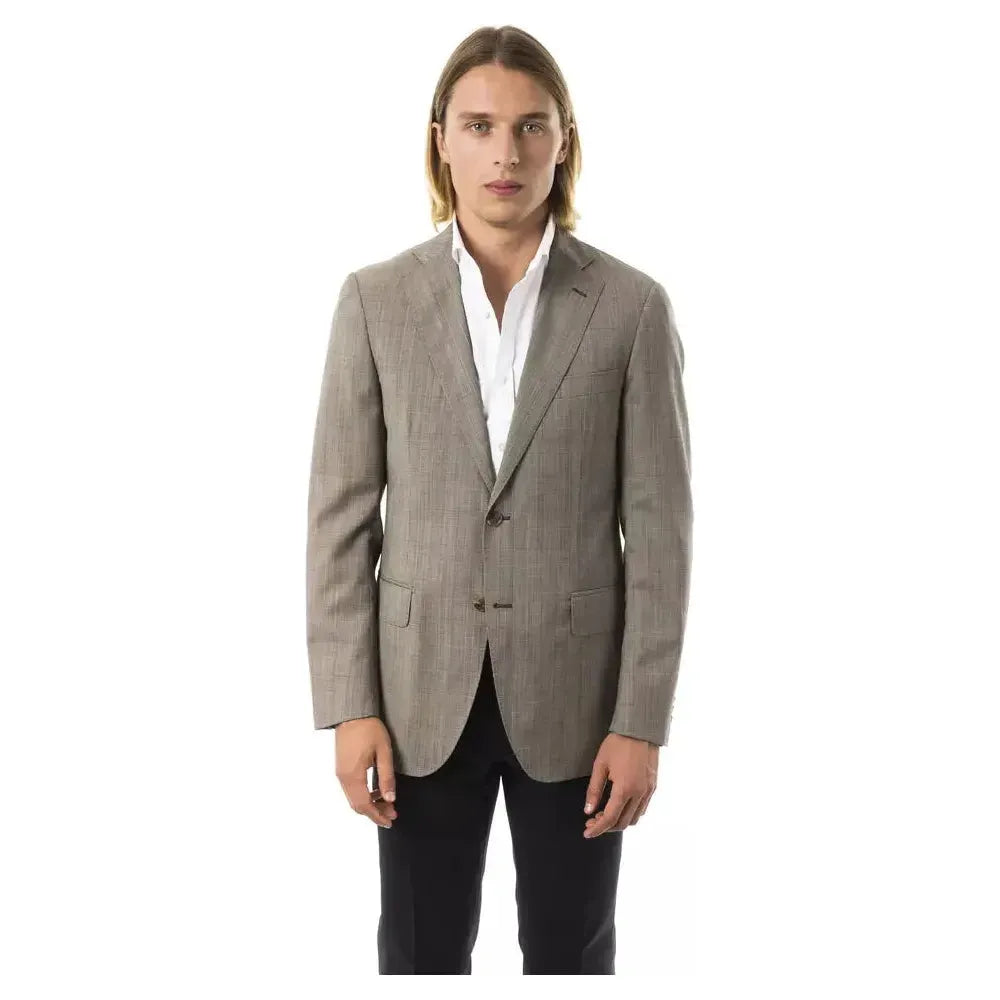 Uominitaliani Gray Wool Mens Blazer