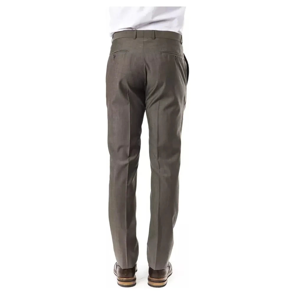 Uominitaliani Gray Wool Mens Suit Pant