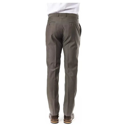 Uominitaliani Gray Wool Mens Suit Pant