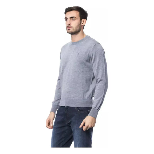 Billionaire Italian Couture Gray Merino Men Sweater Billionaire Italian Couture