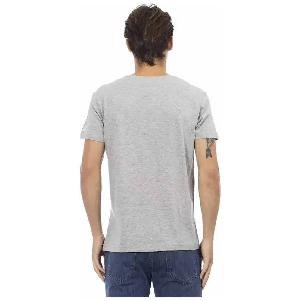 Trussardi Action "Gray Cotton Men T-Shirt" Trussardi Action