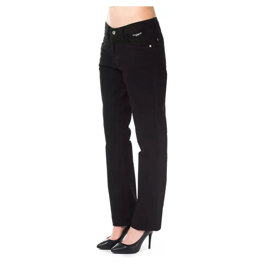 Ungaro Fever Black Cotton Women's Pants