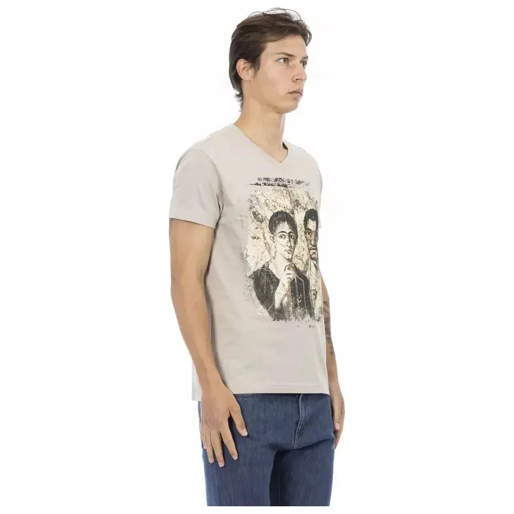 Trussardi Action Beige Cotton Men T-Shirt
