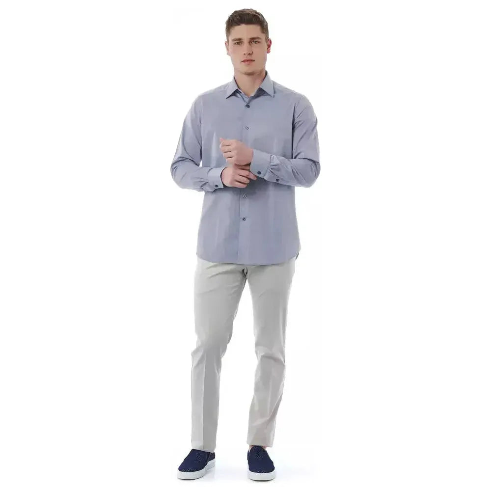 Bagutta Gray Cotton Men Shirt Bagutta