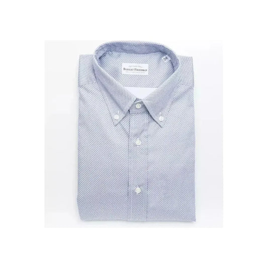 Robert Friedman Light Blue Cotton Men Shirt Robert Friedman