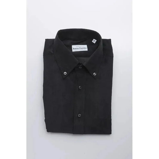 Robert Friedman Black Cotton Men's Shirt Robert Friedman