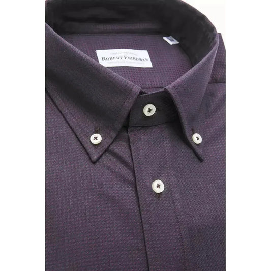 Robert Friedman Black Cotton Men's Shirt Robert Friedman