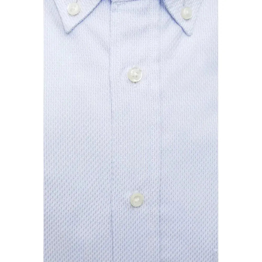 Robert Friedman Light Blue Cotton Men Shirt Robert Friedman